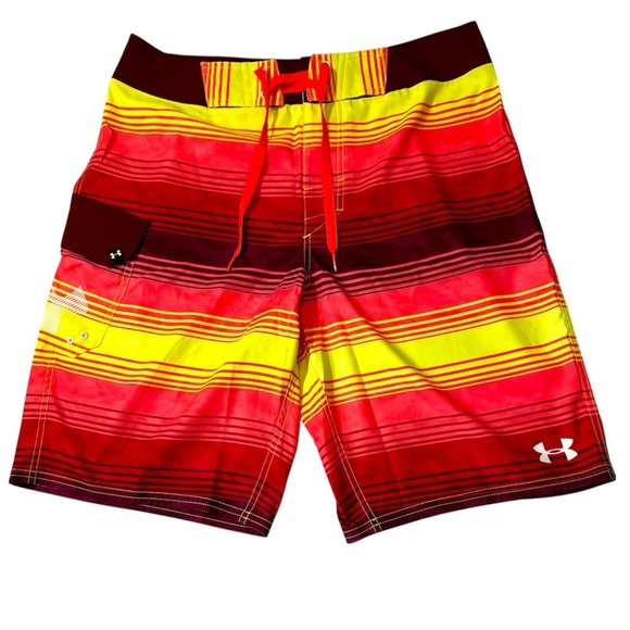 Under Armour Men Heat Gear Reblek Stretch Board Swim Shorts Multicolor Size 32 - Picture 1 of 7